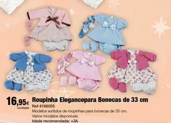 Centroxogo Roupa sortida elegance para boneca bebé de 33 cm promoção