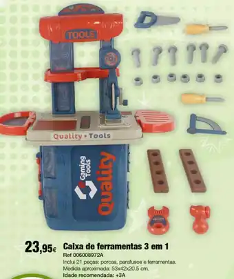 Caixa de ferramentas 3 em 1 c/mesa trabalho peças