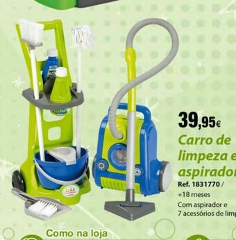 Carrinho de limpeza e aspirador