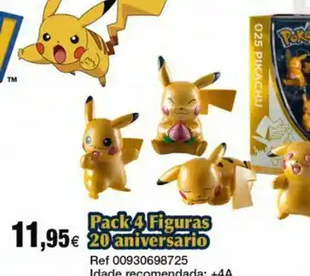 Centroxogo Pokemon pack 4 figuras 20 aniversário promoção