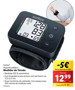 Lidl Sanitas Dispositivo Médico Medidor de Tensão promoção