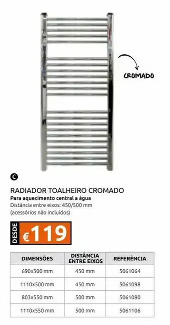 Radiador toalheiro água 69x50 cm