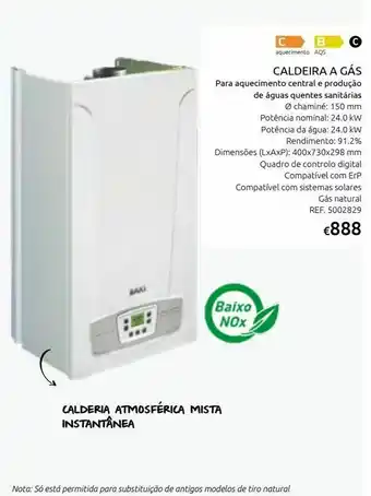 Casa Peixoto Caldeira gás natural baxi victoria plus 24 kw promoção