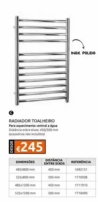 Radiador toalheiro água 80x48.5 cm