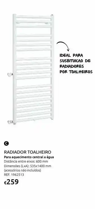 Radiador toalheiro água 140x53.5 cm