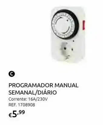 Programador manual semanal 16a/230v