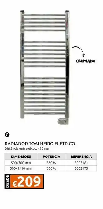 Casa Peixoto Toalheiro elétrico radiador 350 w cromado 70x50 cm promoção