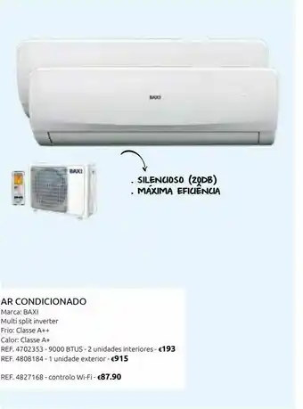 Casa Peixoto Ar cond. baxi multi split «lsgnw25» un. int. - r32 promoção