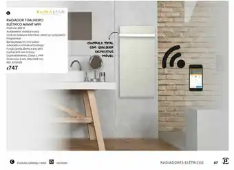 Casa Peixoto Aquecedor elétrico radiador climastar avant wi-fi 800 w ardósia branco 50x100 cm promoção