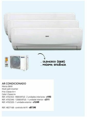 Casa Peixoto Ar cond. baxi multi split «lsgnw25» un. int. - r32 promoção