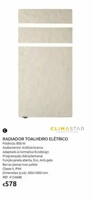Casa Peixoto Aquecedor elétrico radiador climastar smart pro 800 w ardósia branco 50x100 cm promoção