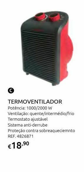 Termoventilador portátil 2000 w