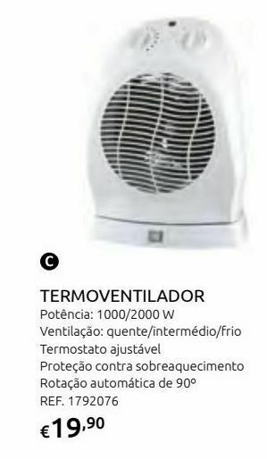 Termoventilador portátil 2000 w