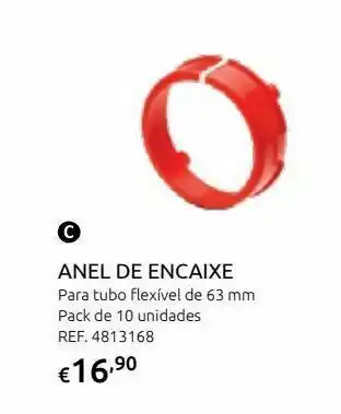 Baxi anel de encaixe para tubo flexivel 63 mm