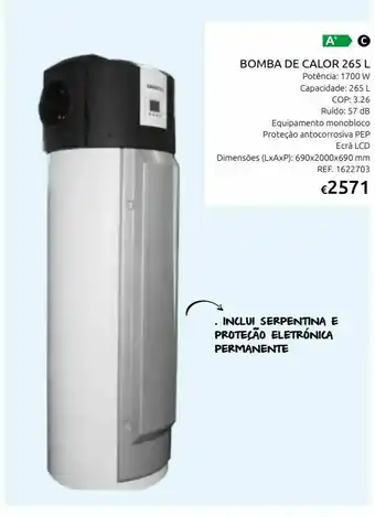 Casa Peixoto Bomba calor bc aqs 300 i e ( c/ serpentina apoio) promoção