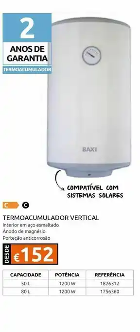 Casa Peixoto Termoacumulador vertical baxi 50 lt promoção