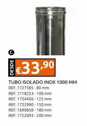 Casa Peixoto Ix inar tubo isolado §80 1000mm 304 promoção