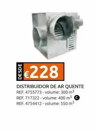 Casa Peixoto Tria distribuidor ar quente 300m3 125 mm promoção