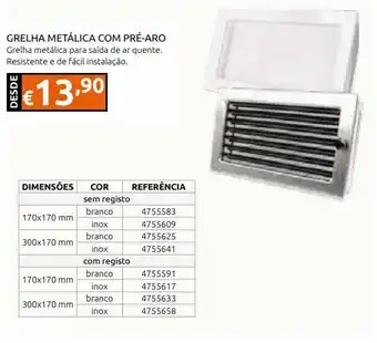 Casa Peixoto Tria grelha 170x170mm + pre-aro br promoção