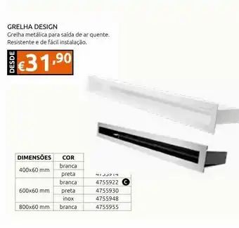 Casa Peixoto Tria grelha design 400x60mm br promoção