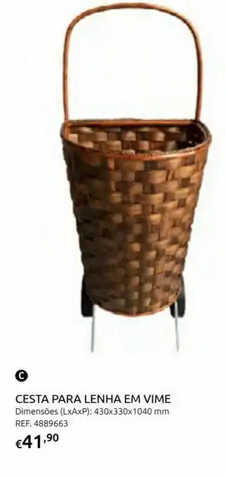 Carrinho 43x33x104 cm para lenha