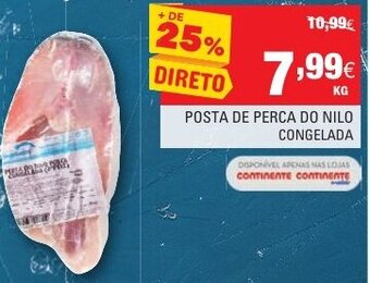 Continente Posta de Perca do Nilo Congelada promoção