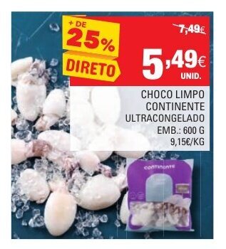 Continente Choco Limpo Continente 600g promoção