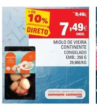 Continente Miolo de Vieira Continente 250g promoção
