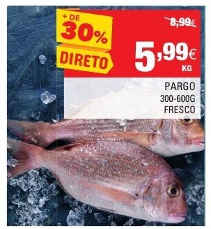 Continente Pargo 300-600g Presco promoção