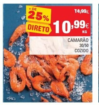 Continente Camarão 30/50 Cozido promoção