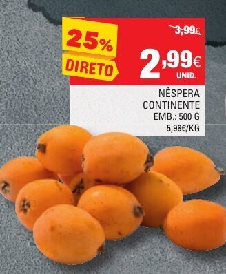 Continente Nêspera Continente 500g promoção