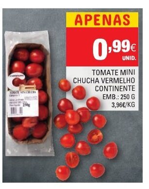Tomate Mini Chucha Vermelho Continente 250g