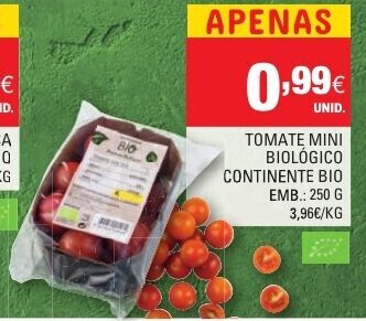 Continente Tomate Mini Biológico Continente Bio 250g promoção