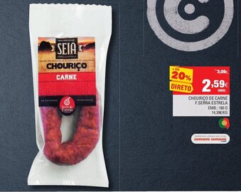 Continente Chouriço de Carne F. Serra Estrela 180g promoção