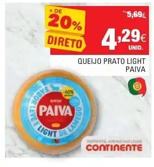 Queijo Prato Light Paiva
