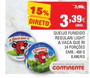 Queijo Fundido Regular/ Light a Vaca Que Ri 400g