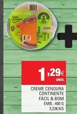 Continente Creme Cerouna Continente Fácil & Bom 400g promoção