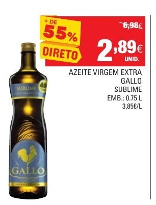 Continente Azeite Virgem Extra Gallo Sublime 0.75L promoção