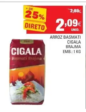 Continente Arroz Basmati Cigala Brajma 1kg promoção