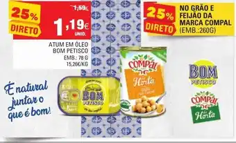 Continente Atum em Óleo Bom Petisco 78g promoção