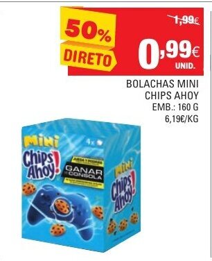 Continente Bolachas Mini Chips Ahoy 160g promoção