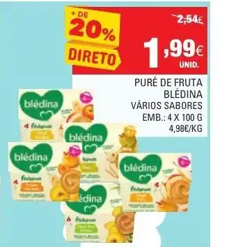 Continente Puré de Fruta Bléndina 4x100g promoção