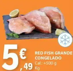 E.Leclerc RED FISH GRANDE CONGELADO Cal.: +500 g Kg promoção