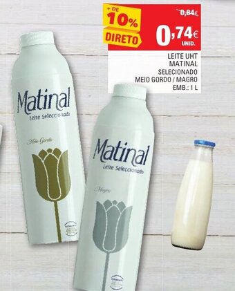 Continente Leite UHT Matinal 1L promoção