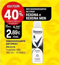 Intermarché Rexona - desodorizante em spray promoção