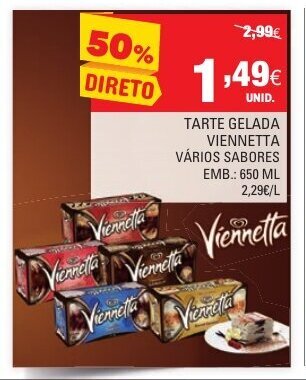 Continente Tarte Gelada Viennetta 650ml promoção