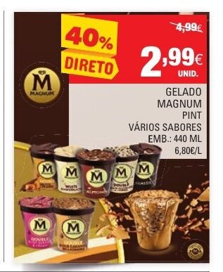 Continente Gelado Magnum Pint 440ml promoção