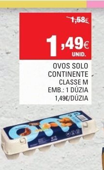 Continente Ovos Solo COntinente Classe M promoção