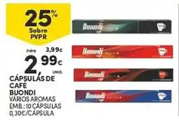 Continente CÁPSULAS DE CAFÉ BUONDI VÁRIOS AROMAS EMB.: 10 CÁPSULAS promoção