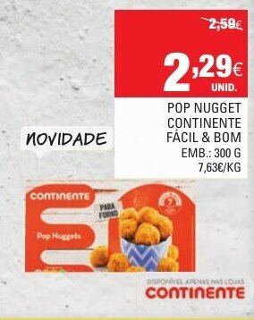 Continente Pop Nugget Continente Fácil & Bom 300g promoção